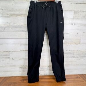 Bola Mens Black Jogger Pants Elastic Waist Zipper Pockets Athletic Size XL